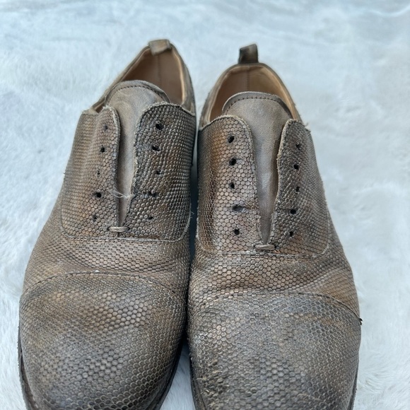 Sartori Gold leather oxfords Italian handmade slip on loafers EU 38 US 7-7.5 - Picture 7 of 14